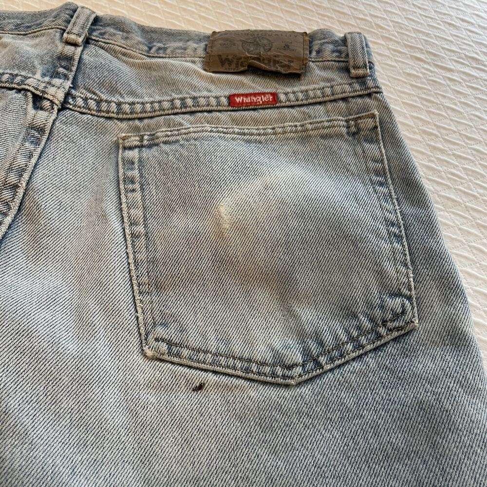 Wrangler Denim High Rise Cut Off Women Shorts Size 32 Festival Western Rodeo - Picture 5 of 11